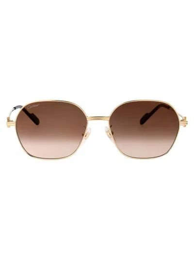 Cartier Sunglasses In Gold-gold-brown