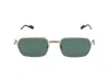 Cartier 56mm Polarized Square Sunglasses In Gold Gold Green