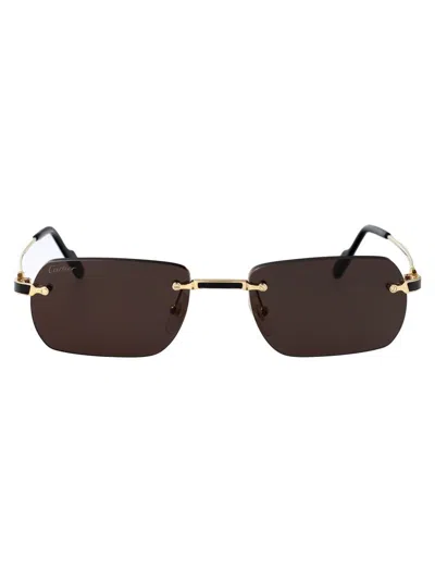 Cartier Sunglasses In Gold Gold Grey