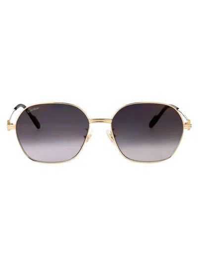 Cartier Sunglasses In Gold-gold-grey