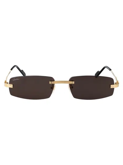 Cartier Sunglasses In Gold-gold-grey