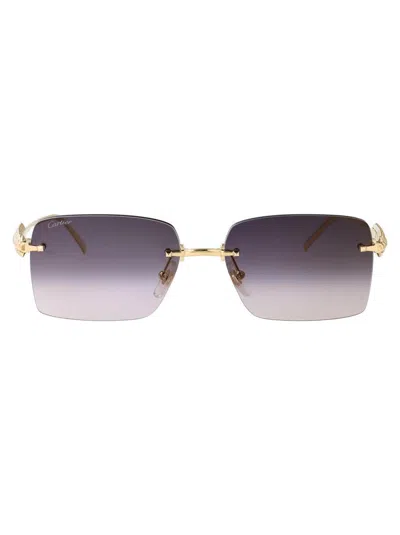 Cartier Sunglasses In Gold-gold-grey