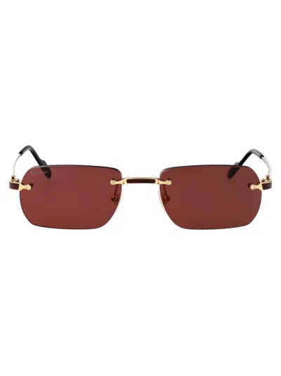 Cartier Sunglasses In Gold Gold Red