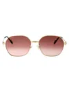 Cartier Full Frame Sunglasses In Gold-gold-red