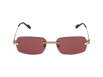 Cartier Sunglasses In Gold Gold Red
