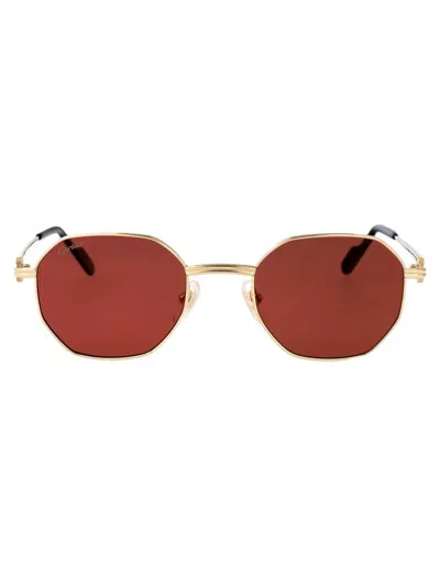 Cartier Sunglasses In Gold Gold Red