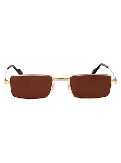 Cartier Sunglasses In Gold Gold Red