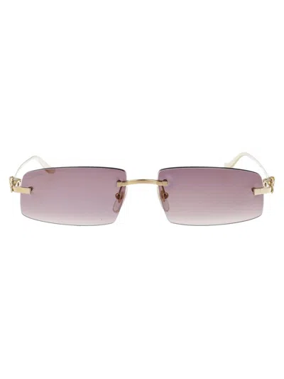 Cartier Sunglasses In Gold Gold Violet