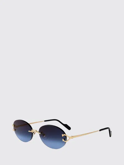 Cartier Sunglasses Men Gold In Blue