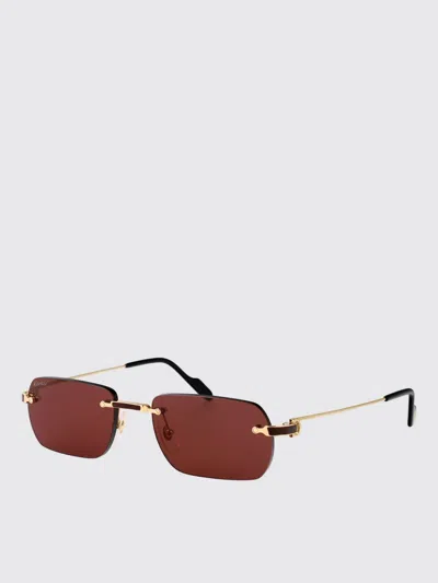 Cartier Sunglasses Men Red In Brown