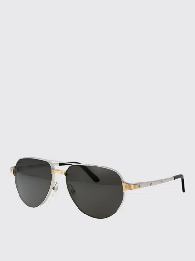 Cartier Sunglasses Men Silver In Green