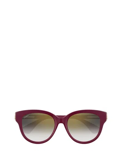 Cartier Round Frame Sunglasses In Multicolor
