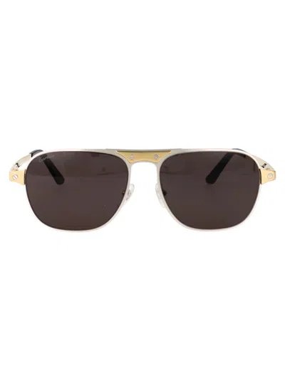 Cartier Sunglasses In Silver-gold-grey