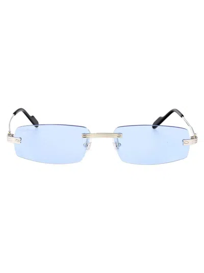Cartier Sunglasses In Silver-silver-light Blue