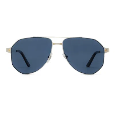 Cartier Sunglasses In Silver/blu