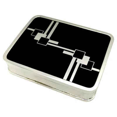Pre-owned Cartier Table Box, Black And White, Art Deco Style, Sterling Silver, Made By Salimbeni