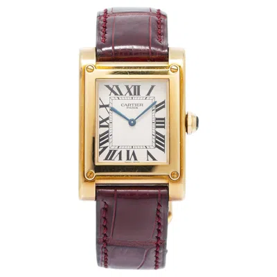 Pre-owned Cartier Tank A Vis Paris 2484d Unpolished 18k Manual Winding Watch 27x39mm In Multiple