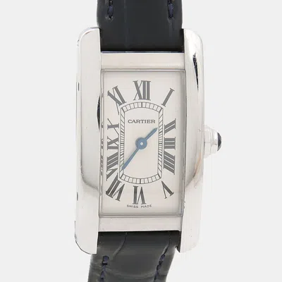 Pre-owned Cartier Tank Amã©ricaine Wsta0016 Quartz White Stainless Steel Women's Wristwatch 34mm