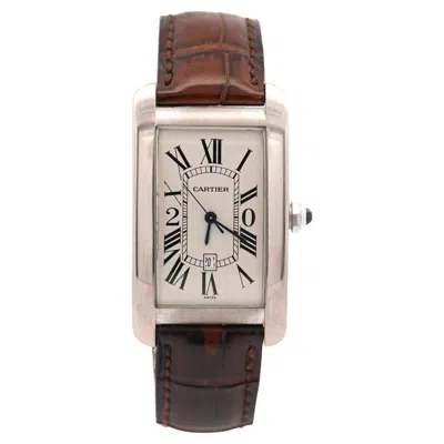 Pre-owned Cartier Tank Americaine 1741 White Gold Automatic Watch 20-year Service Edition