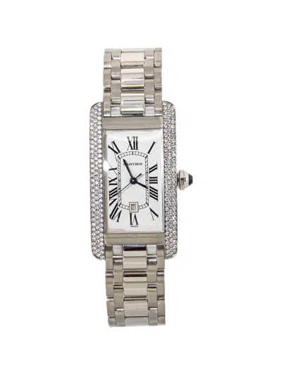 Pre-owned Cartier Tank Américaine 22mm Watch In White