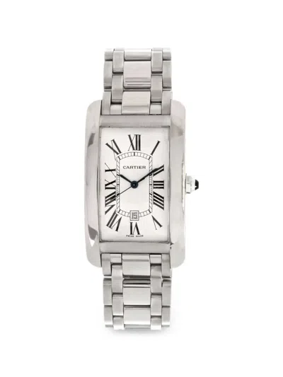 Pre-owned Cartier Tank Américaine 45mm Watch In White