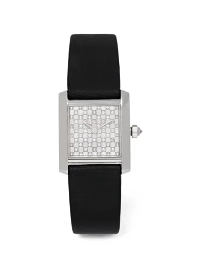 Pre-owned Cartier Tank Américaine Diamond 20mm Watch In Silver