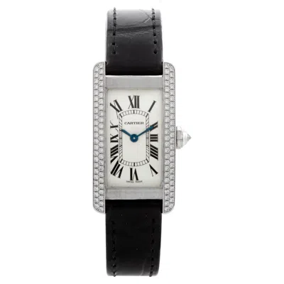 Pre-owned Cartier Tank Americaine Ladies White Gold Diamond Watch 2489 Wb7018l1