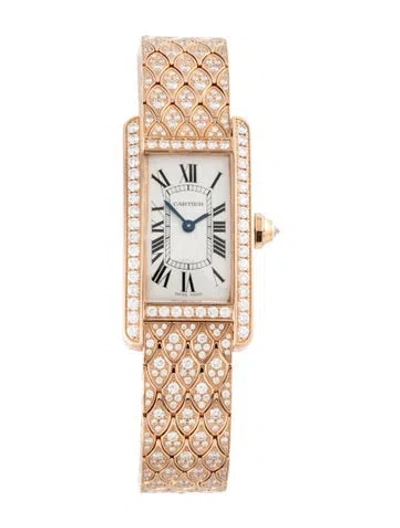 Pre-owned Cartier Tank Américaine Watch, 19mm In Multicolor