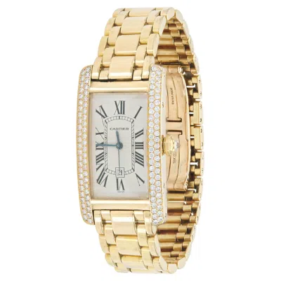 Pre-owned Cartier Tank Americaine With Diamonds In Multi