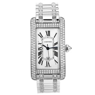 Pre-owned Cartier Tank American Diamond 18k Gold Unisex Watch Ref 2940 In Multi