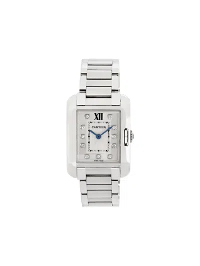 Pre-owned Cartier Tank Anglaise 30mm Watch In Silver