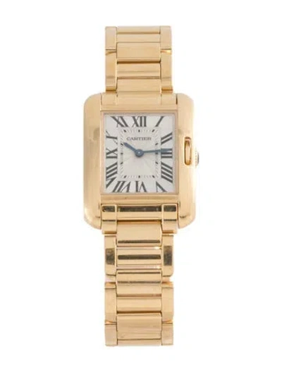 Pre-owned Cartier Tank Anglaise Watch, 22mm In Multicolor