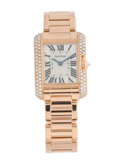 Pre-owned Cartier Tank Anglaise Watch, 23mm In Multicolor