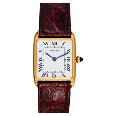 Pre-owned Cartier Tank Arrondie 96041 Paris Dial 18k Yellow Gold 1970s