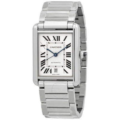 Cartier Tank Automatic Silver Dial Men's Watch Wsta0053 In Metallic