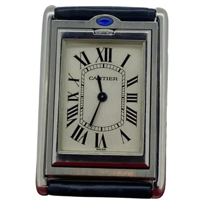 Pre-owned Cartier Tank Basculante Ref 2390 Mécanique 'manual' Rectangle Watch, Full Set In Multi