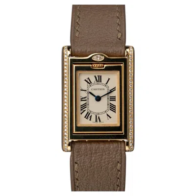 Pre-owned Cartier Tank Basculante Wa202251 Ladies Diamond 18k Yg 2007 Box And Papers In Multi