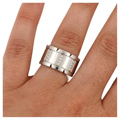 Pre-owned Cartier Tank Fran�aise 18k White Gold Diamond Band Ring