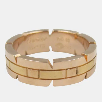 Pre-owned Cartier Tank Francaise 18k Rose Gold Band Ring Eu 53