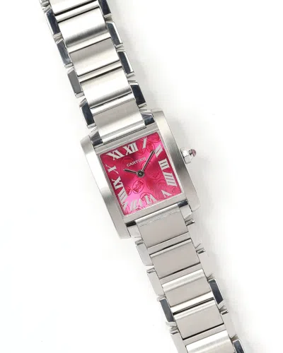 Cartier Tank Francaise 20mm Rare Christmas 2006 Watch In Pink
