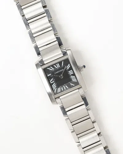 Cartier Tank Francaise 20mm Ref 2384 Rare Black Dial Watch