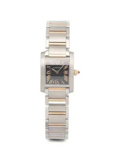 Pre-owned Cartier Tank Française 20mm Watch In Black