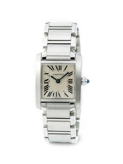 Pre-owned Cartier Tank Française 20mm Watch In White