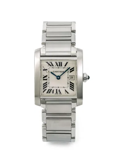 Pre-owned Cartier Tank Française 25mm Watch In White