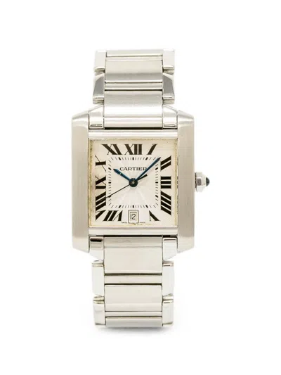 Pre-owned Cartier Tank Française 28mm Watch In White