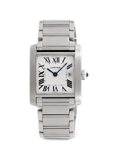 Pre-owned Cartier Tank Française 30mm Watch In White