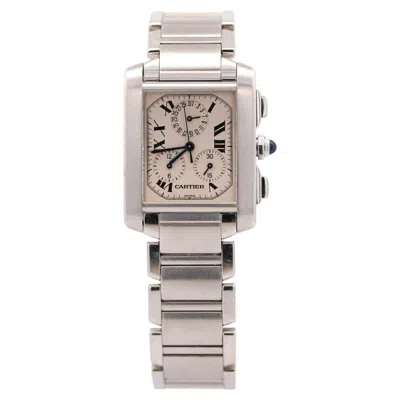 Pre-owned Cartier Tank Francaise Chronoflex Ref 2303 Stainless Steel Quartz Chrono Watch In Multi
