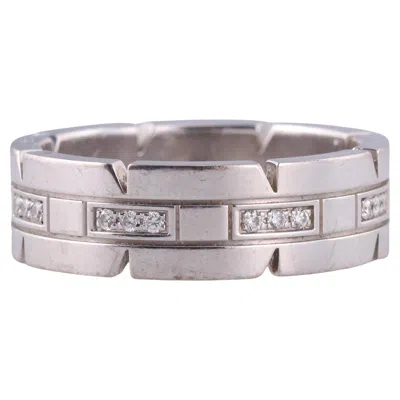 Pre-owned Cartier Tank Francaise Diamond Gold Band Ring In Multi