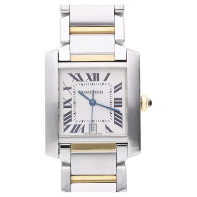 Pre-owned Cartier Tank Francaise Large 28mm Two Tone Automatic Date Watch In Multi