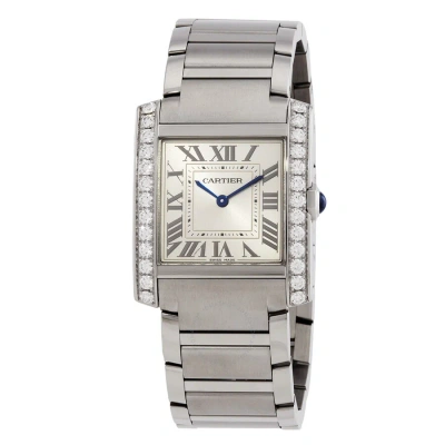 Cartier Tank Francaise Medium Model Diamond Silver Dial Ladies Watch W4ta0021 In Metallic